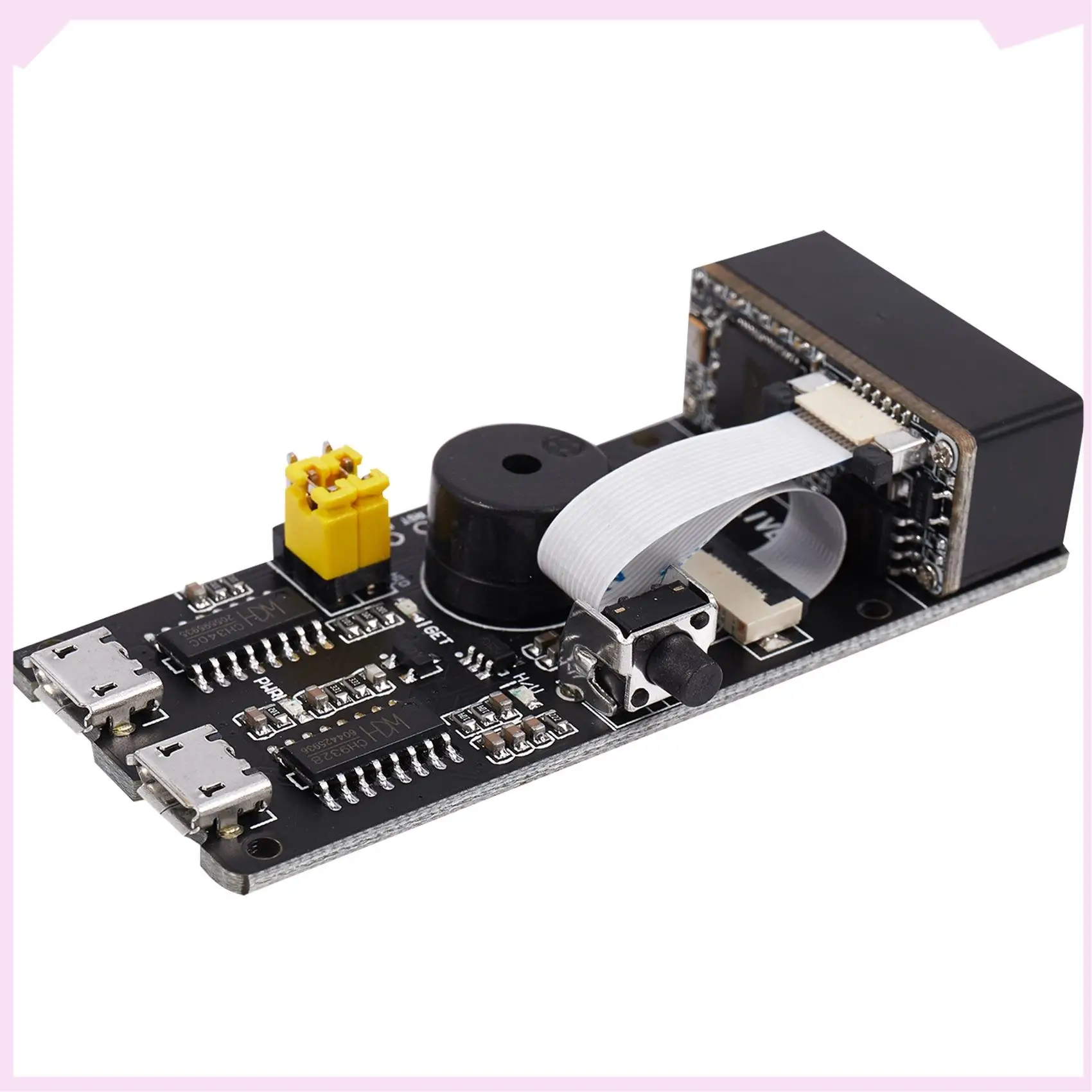 B24b 2x qr/1d/2d/scanner de código v3.0 módulo de reconhecimento de código de barras comunicação serial interface uart entrada de teclado usb