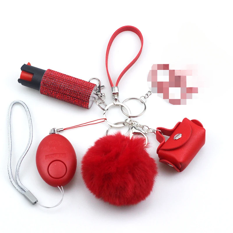 5pcs Fashion Portable Female Self-Defense Security Alarm Safety Key Chain for Elderly Woman Kids