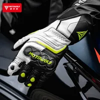 Genuine Leather Motorcycle Cycling Gloves Man Windproof Outdoor Riding Motocross Touch screen Moto Climbing Protective Equipment