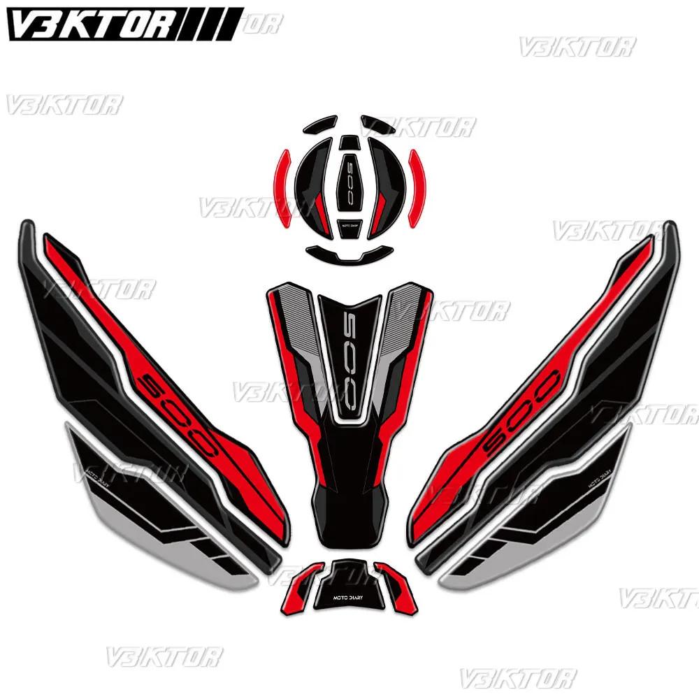 3D Resin Tank Pad Sticker Motorcycle Fuel Tank Protection Decal For Ninja 500 Z 500 Z500 2024