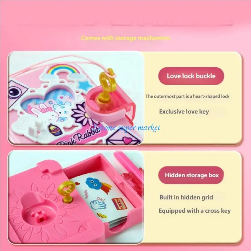 090B Creatief handwerknotitieboekje voor kinderen Geheim dagboek Notitieboekspeelgoed met cartoonthemaontwerp voor expressie