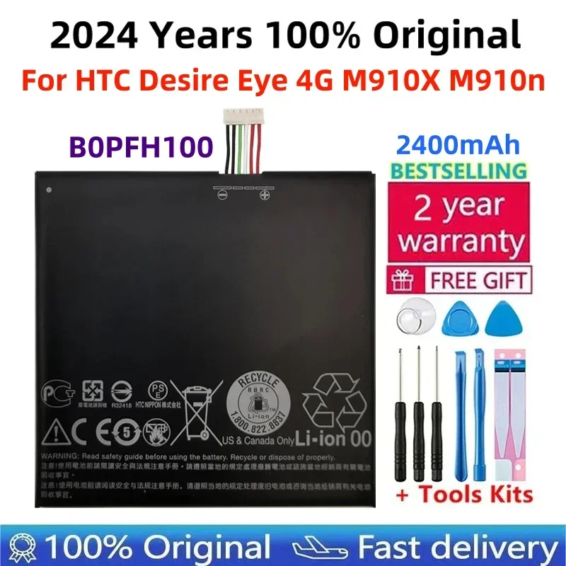 

100% Original BOPFH100 B0PFH100 Li-ion Phone Battery For HTC Desire Eye 4G M910X M910n Batteries + Free Tools