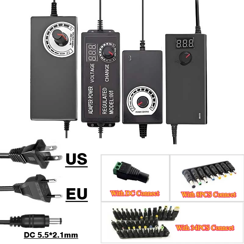 

12V Power Supply Adjustable Adapter AC DC 12V 3V 9V 12V 36V 2A 3A 5A 10A 24V Power Supply 220V For 2835 5050 5730 LED Strip