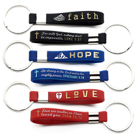 1pc/3pcs faith hope love bible verse rubber bracelet silicone wristband key chain keyring