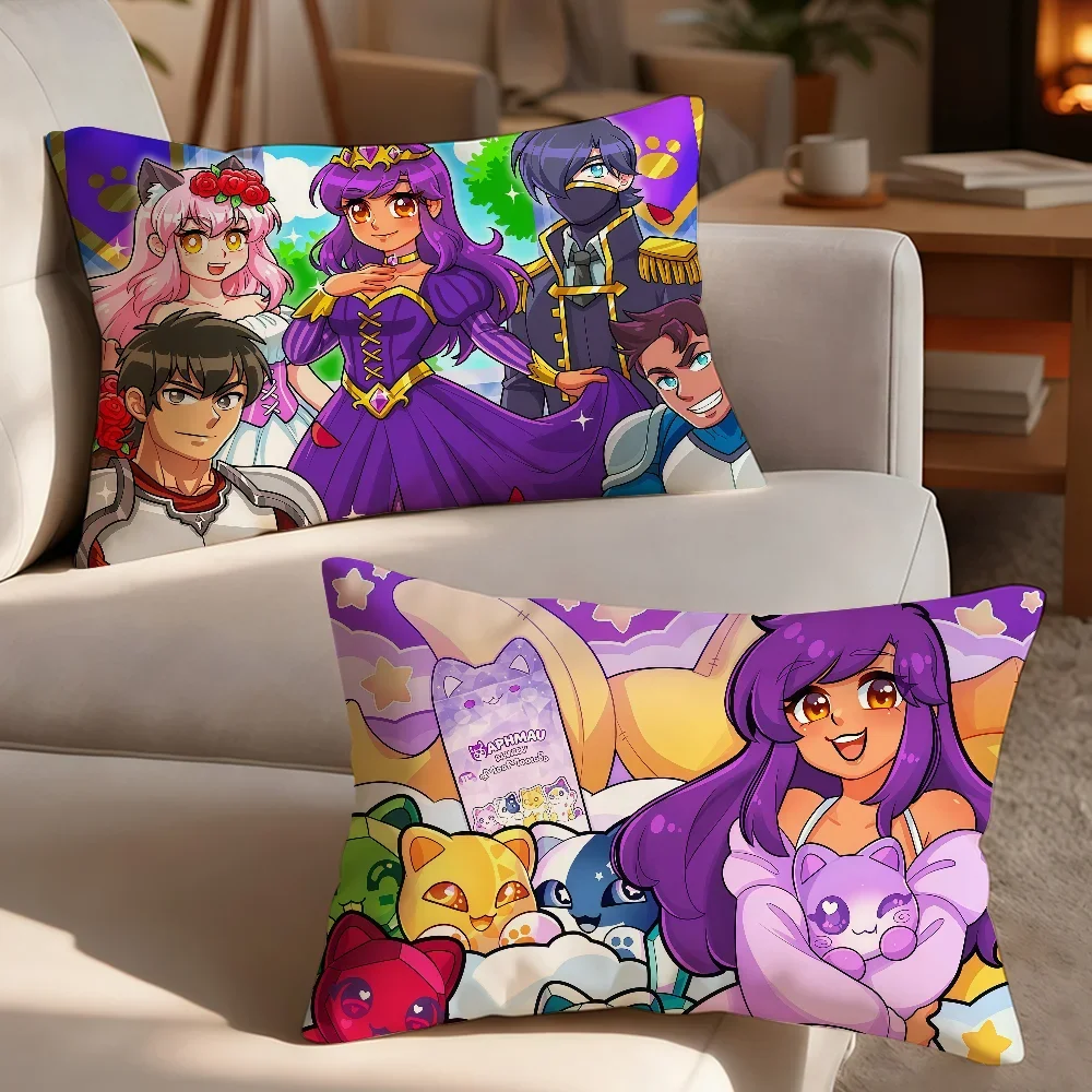 Cartoon A-Aphmau Mystreet-S cushion cover Breathable Washable Decor Shell Concealed Zipper Sofa Office Lumbar Decoration
