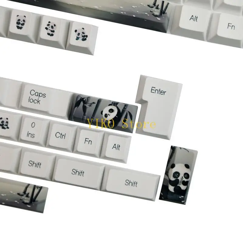 

K32C Panda Keycap PBT Sublimation Mechanical Keyboard Keycap Personality Bamboo Forest Cherry Full Set Of 142 Keys for Key