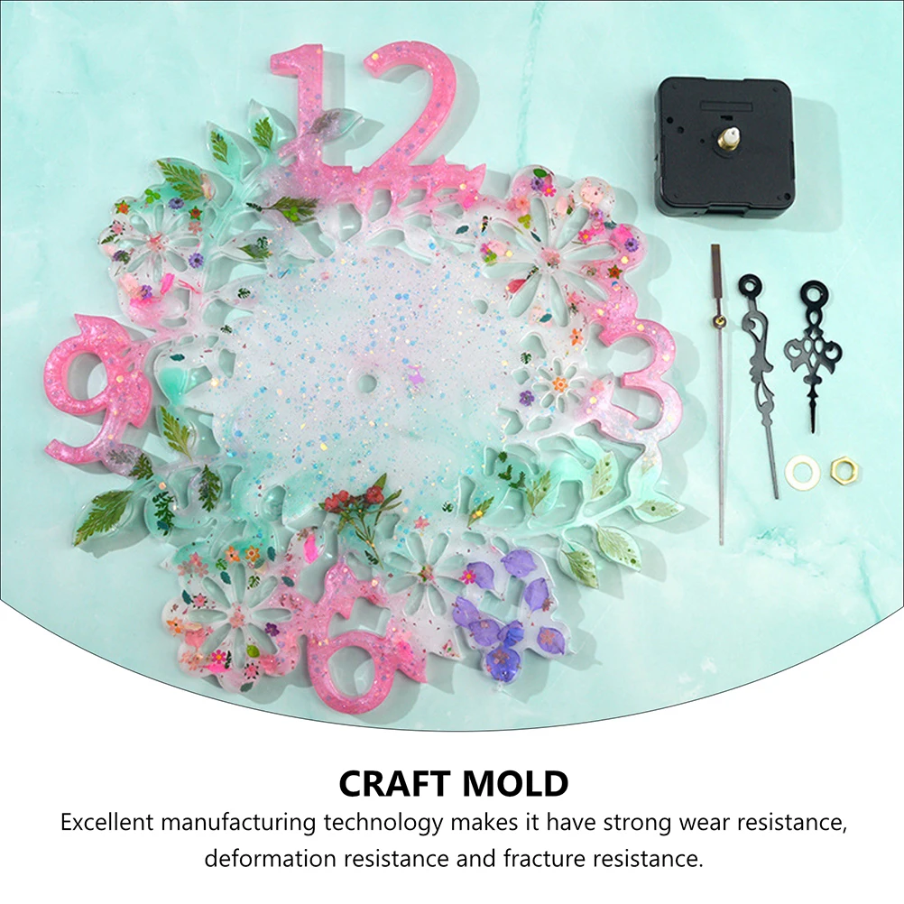 

Silicone Clock Mold for DIY Craft Easy Clean Reusable Flower Decor Crystal Epoxy Safe Casting Flexible Design Long Life