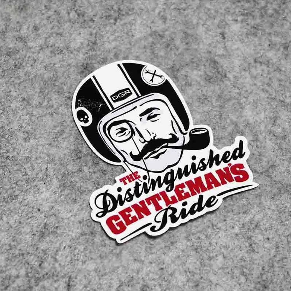 Retro the Distinguished Gentleman\'s Ride Cafe Rider Reflective Motorcycle Sticker Decor Motor Bike Body Helmet Decal Accessories