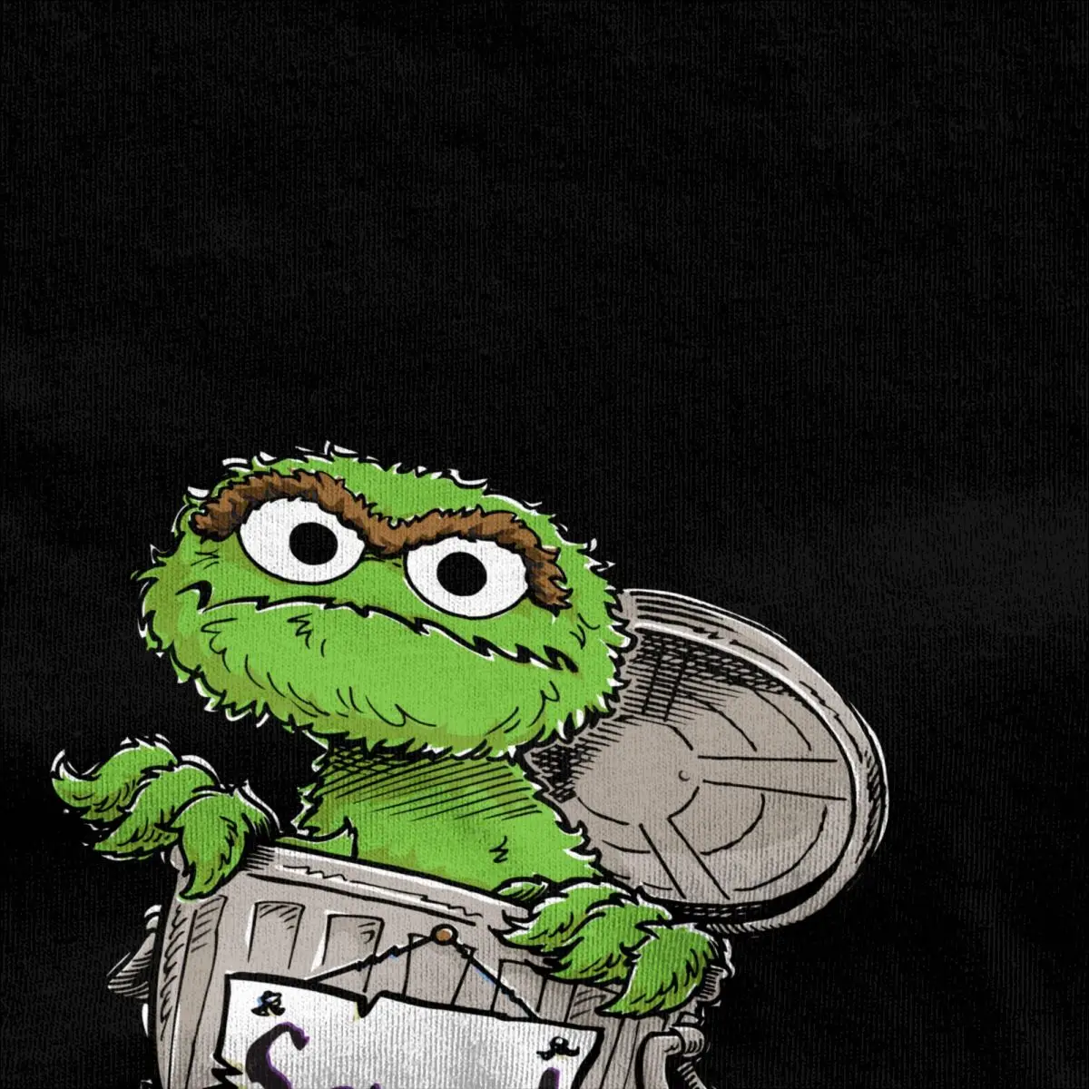 Men Women Cartoon Oscar The Grouch Scram T Shirt 100% Cotton Tops Leisure Short Sleeve O Neck T Shirt Large Size T Shirt