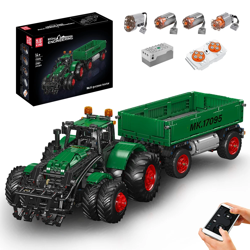 Mould King 17095 Techniczne Zabawki Samochodowe MOC RC Wielofunkcyjny Traktor Klocki do Składania Model Ciężarówki Inżynieryjnej Zestaw Klocków Prezent Świąteczny dla Dzieci — 2