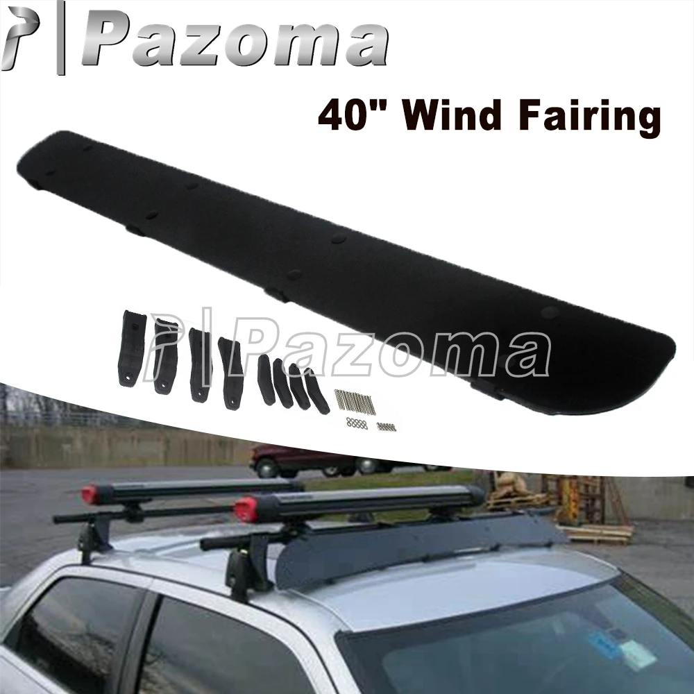 

40" Wind Fairing Car Wind Air Deflector Kit Plastic Windshield Universal Auto Top Roof Rack Cargo Wind Spoiler For Truck BMW SUV