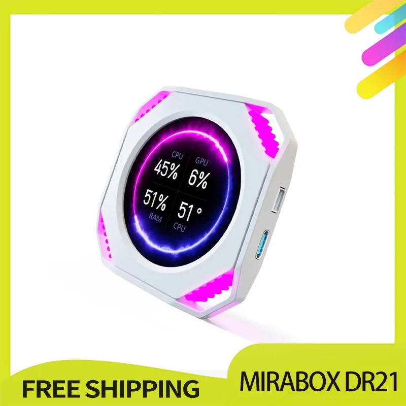 Mirabox Dr21 Case Secondary Screen 2.1-Inch Monitoring Water-Cooled Screen Synchronous Display Customized Computer Accessories