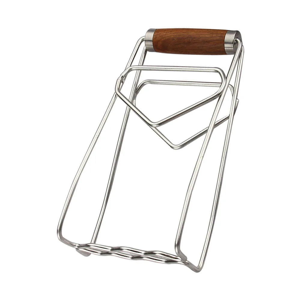 

Anti-Scald Hot Dish Clip Premium Wood Stainless Steel Bowl Plate Clamp for Safe Handling of Cookware in Kitchen Home