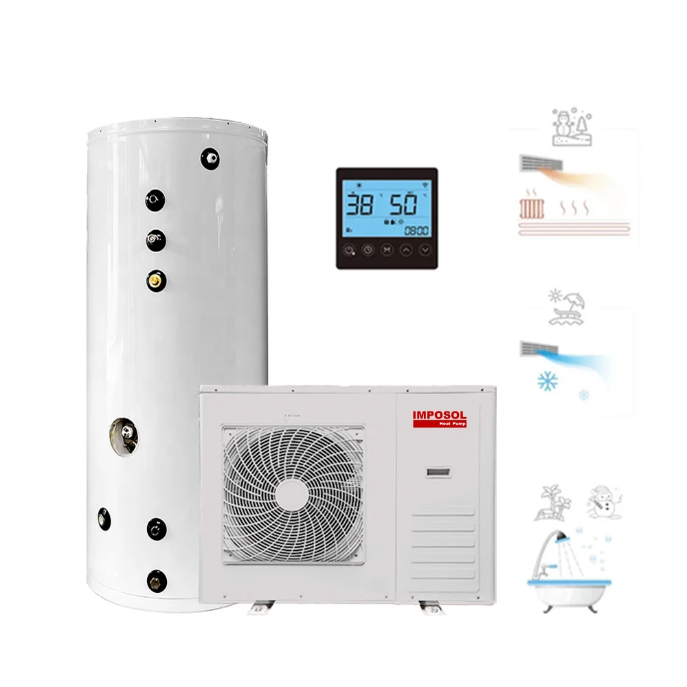 

IMPOSOL A+++ R32 Low Noise WIFI DHW Heating Cooling House Commercial DC Inverter Air to Water Heat Pump Water Hearer