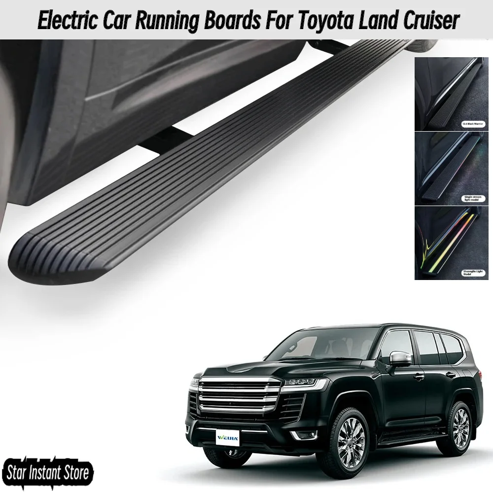 

Автоматические выдвижные подножки для Toyota Land Cruiser, электрические боковые ступеньки со светодиодной подсветкой, внедорожники из алюминиевого сплава
