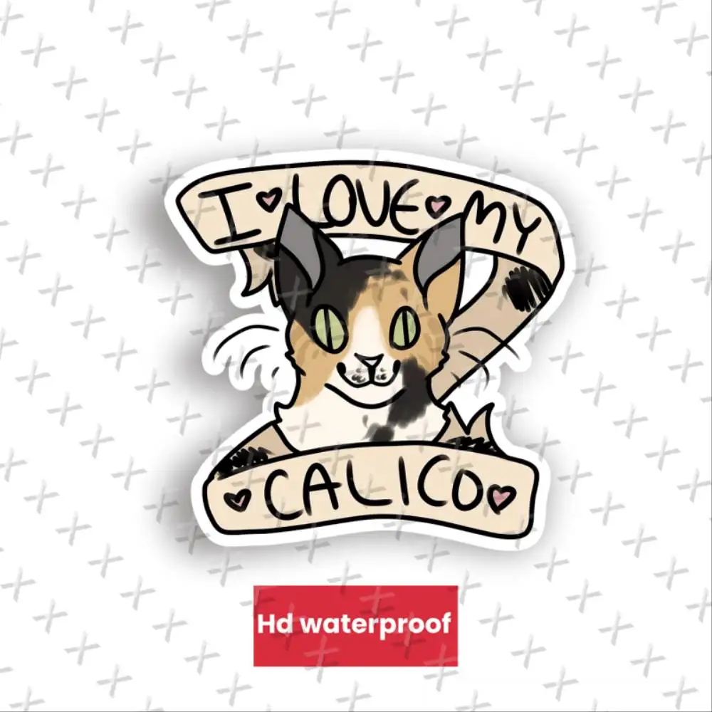My Calico Cat Outdoor Rated Vinyl Sticker Decal For Windows Bumpers Laptops Waterproof Stickers For Decorating Car Windows Motor