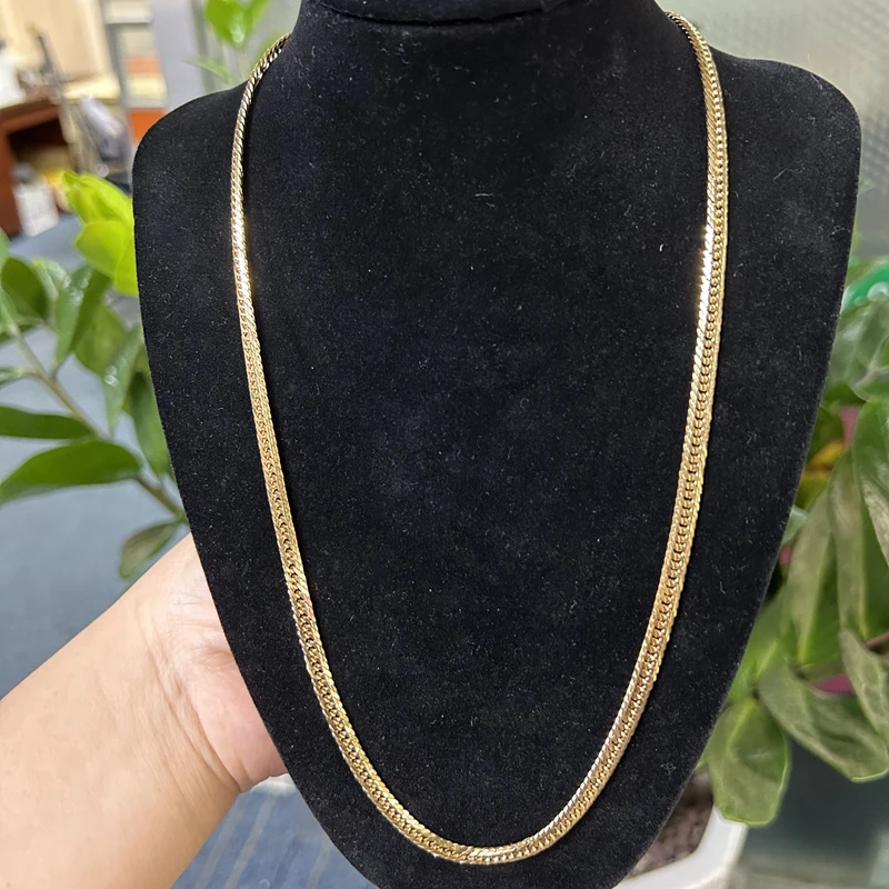 Noble 18K Gold Necklace Jewelry 4.8MM 22 Inches Xiping Chain Bracelets HipHop Style For Men Charm Women Lady Boy Wedding Party