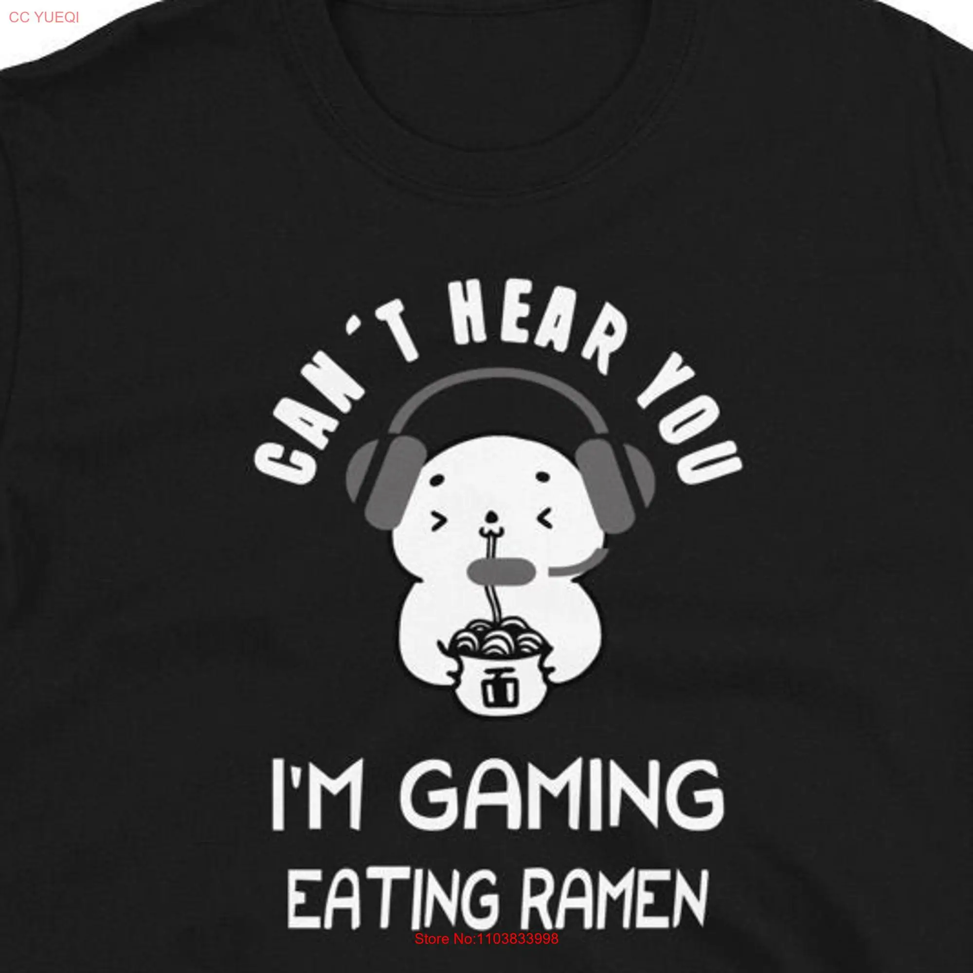 Я не могу вас слышать, я играю, едую рамен, футболка, игровой свитер для мужчин, гарнитура