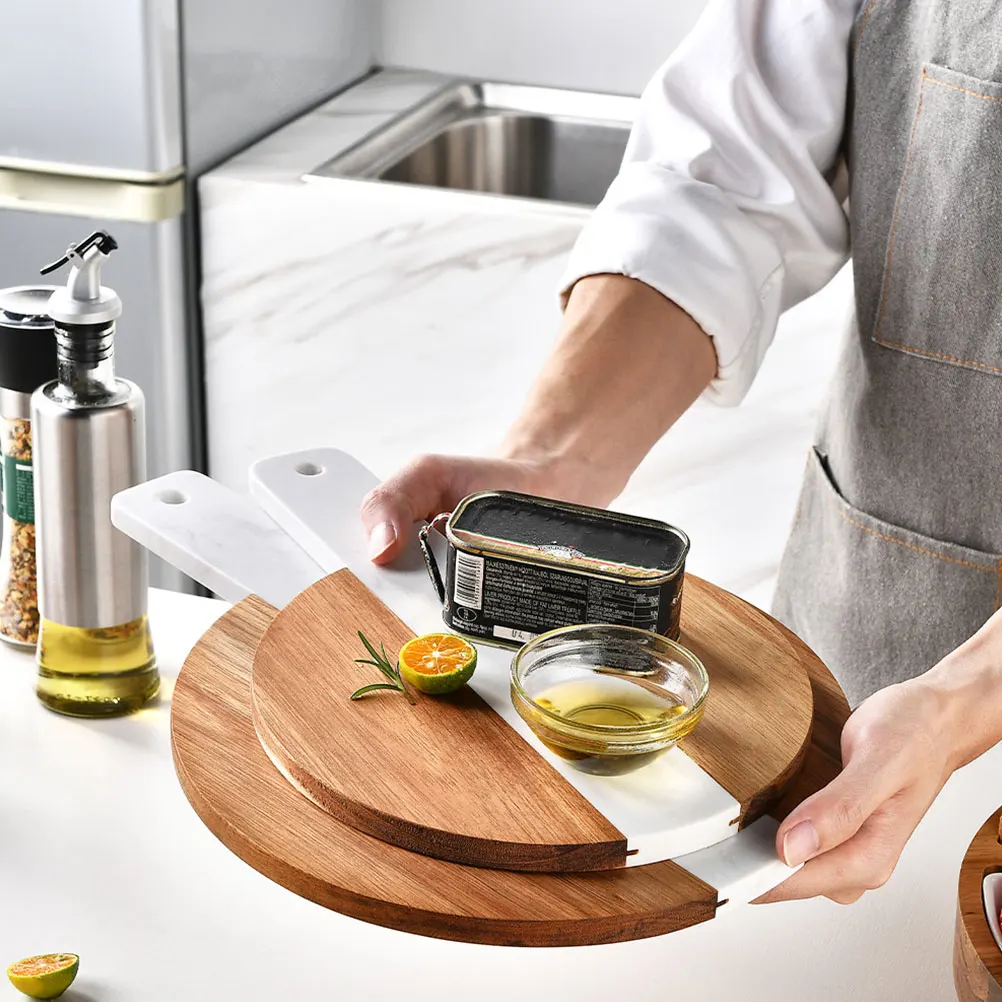 

Marble Spliced Wooden Cutting Board Nordic Style Anti Cracking Bread H Design Household Fruit Slicing chopping