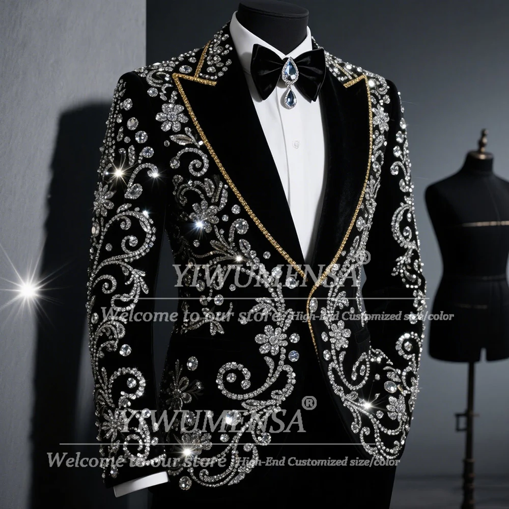 

Металлические ювелирные камни, свадебные костюмы для мужчин, комплект из 2 предметов, однобортный пиджак для выпускного вечера, индивидуальные смокинги для жениха, trajes para hombre
