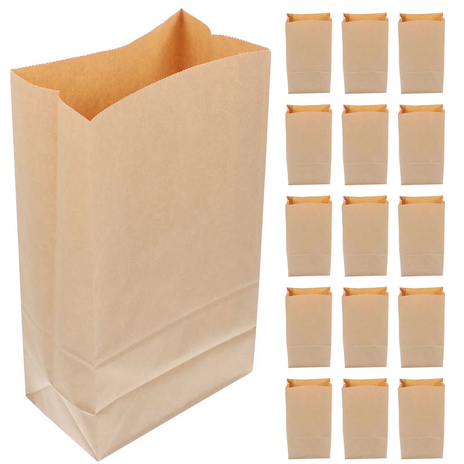 

20 Pcs Reusable Kraft Paper Bags for Fruit Vegetable Storage Shopping Snack Food wich Large Capacity White Foldable Easy