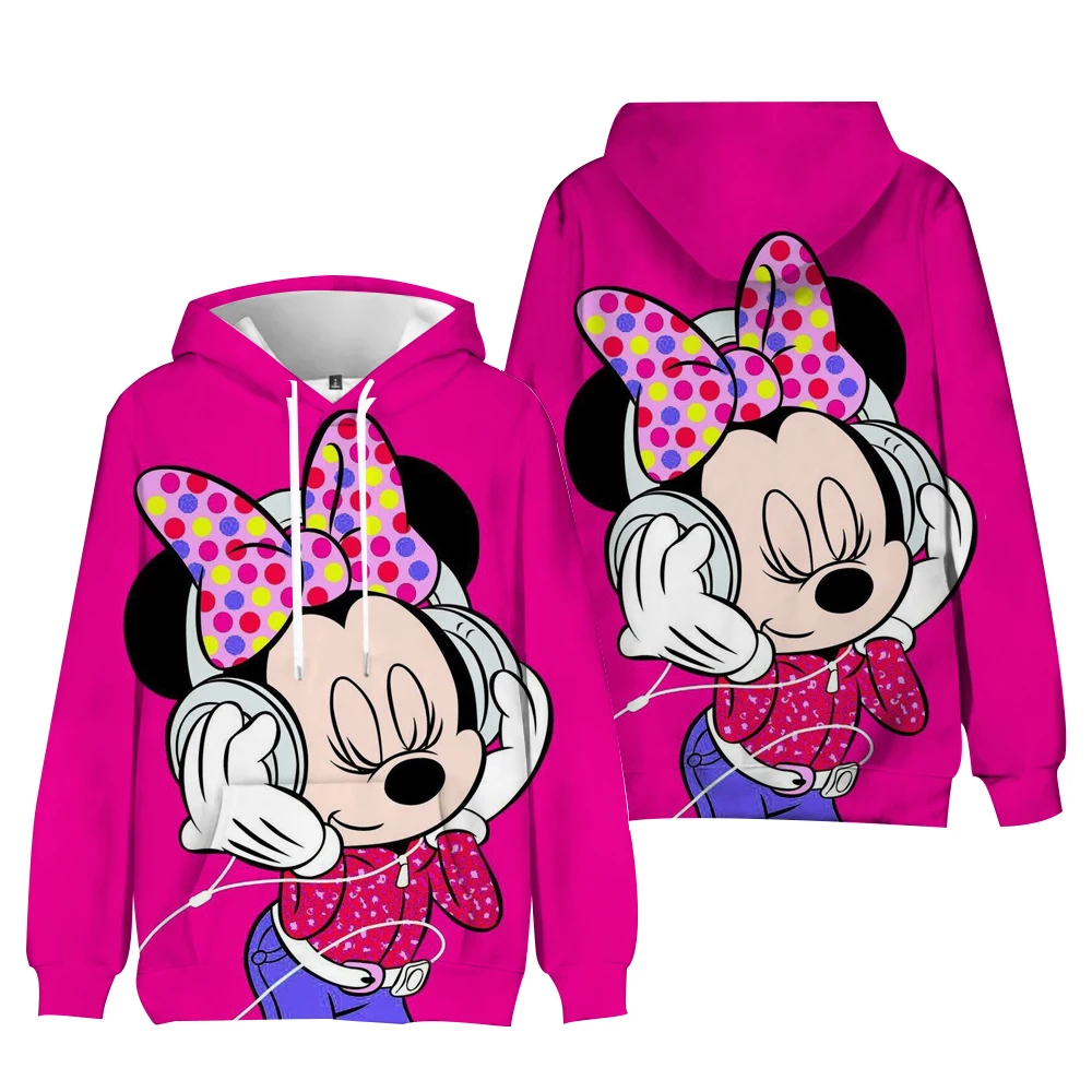 Women Sweatshirt Jacket Clothes Hoodies Women\'s Pockets Long Sleeve Pullovers Disney Minnie Mickey Mouse Female Tops