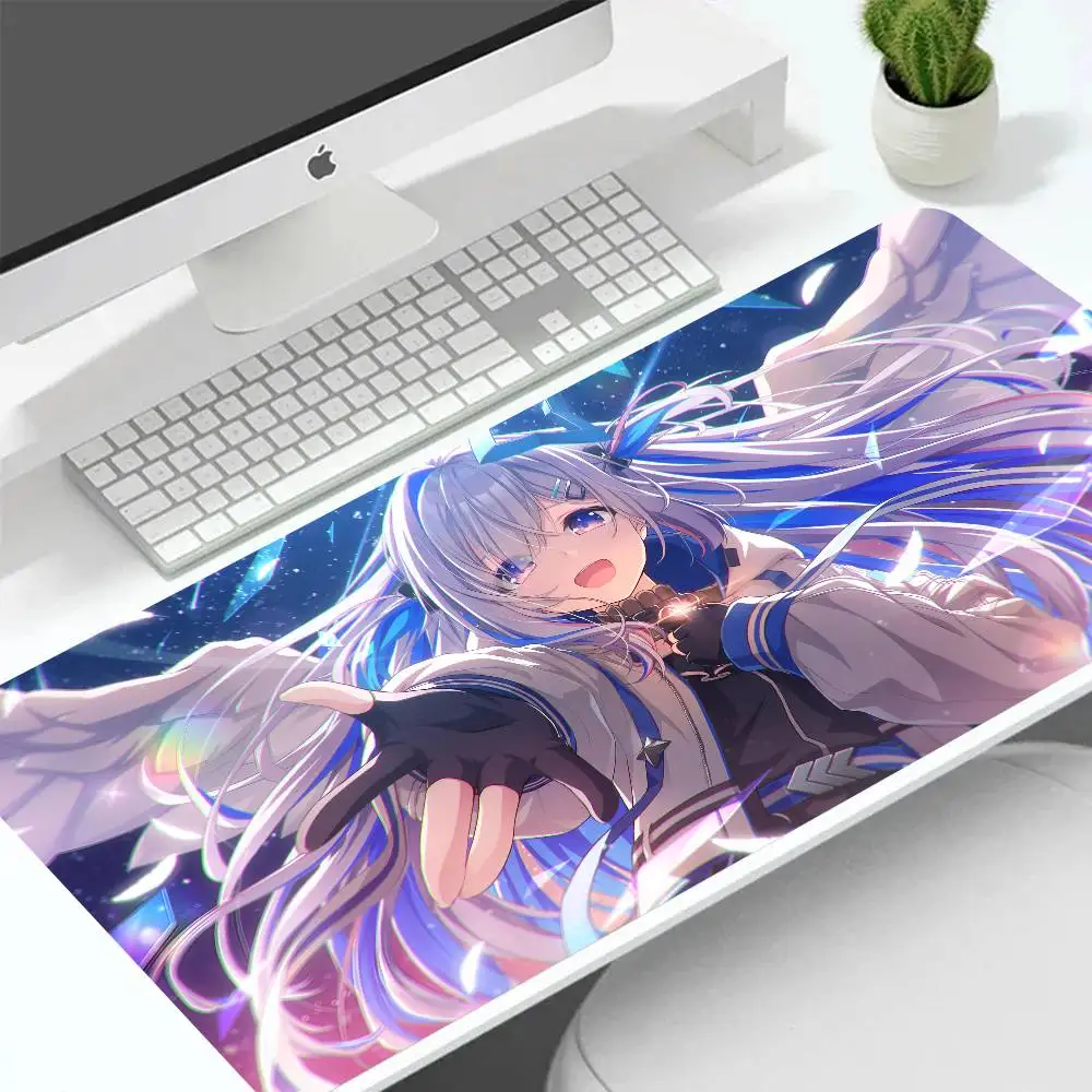 Anime Virtual Girl Amane Kanata Hololive Mousepad Large Keyboard Desk Mat Gaming Mouse Pad LockEdge Non-slip Mat