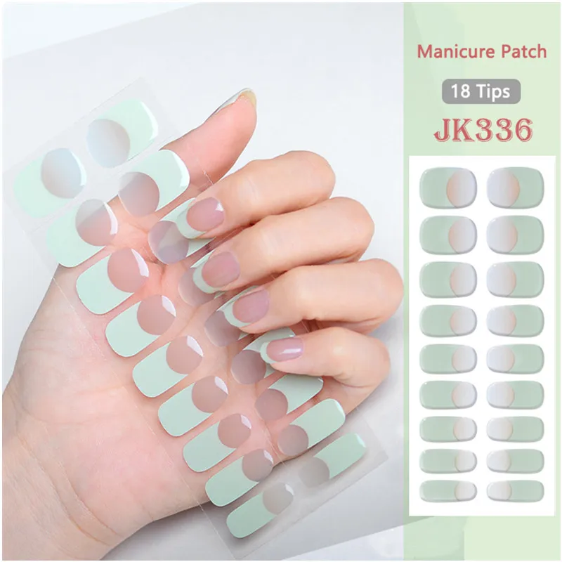 French Pink Side Semi Cured Gel Nails Wraps Adhesive Waterproof Long Lasting Gel Nail Stickers Harden In UV Lamp Need