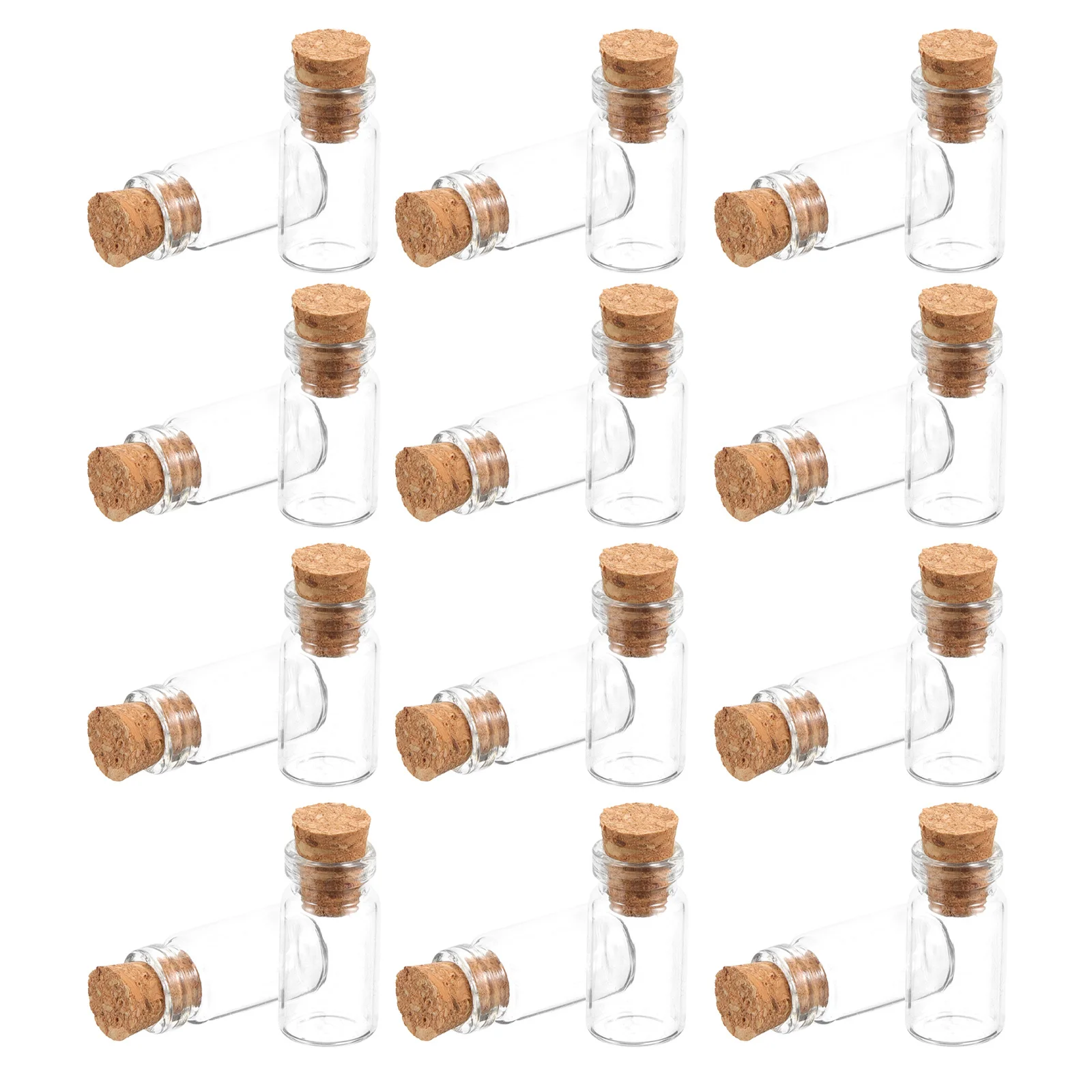 

50Pcs Mini Glass Wishing Bottles Clear Jars with Cork Lids for DIY Keepsakes Herbs Storage Christmas Halloween Decor Crafts