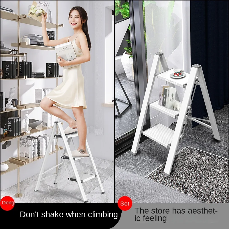 

XK Aopeng Multi-Function Folding Ladder Household Aluminum Alloy Thickened Trestle Ladder Flower Stand