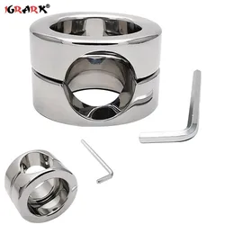 Heavy Male Ball Scrotum Stretcher Metal Penis Lock Cock Ring Bondage Restraint Delay Ejaculation BDSM Erotic Sex Toys for Men 18