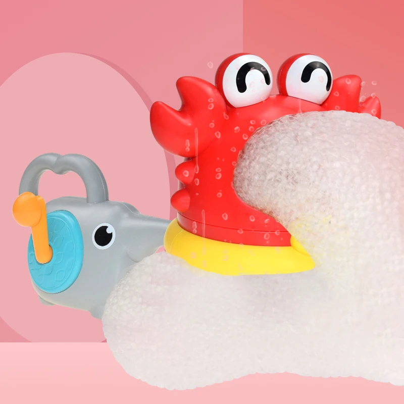 Crab Bubble Machine Bathroom Bath Toy Children Splashing Water Shark Blowing Foam Making Machine
