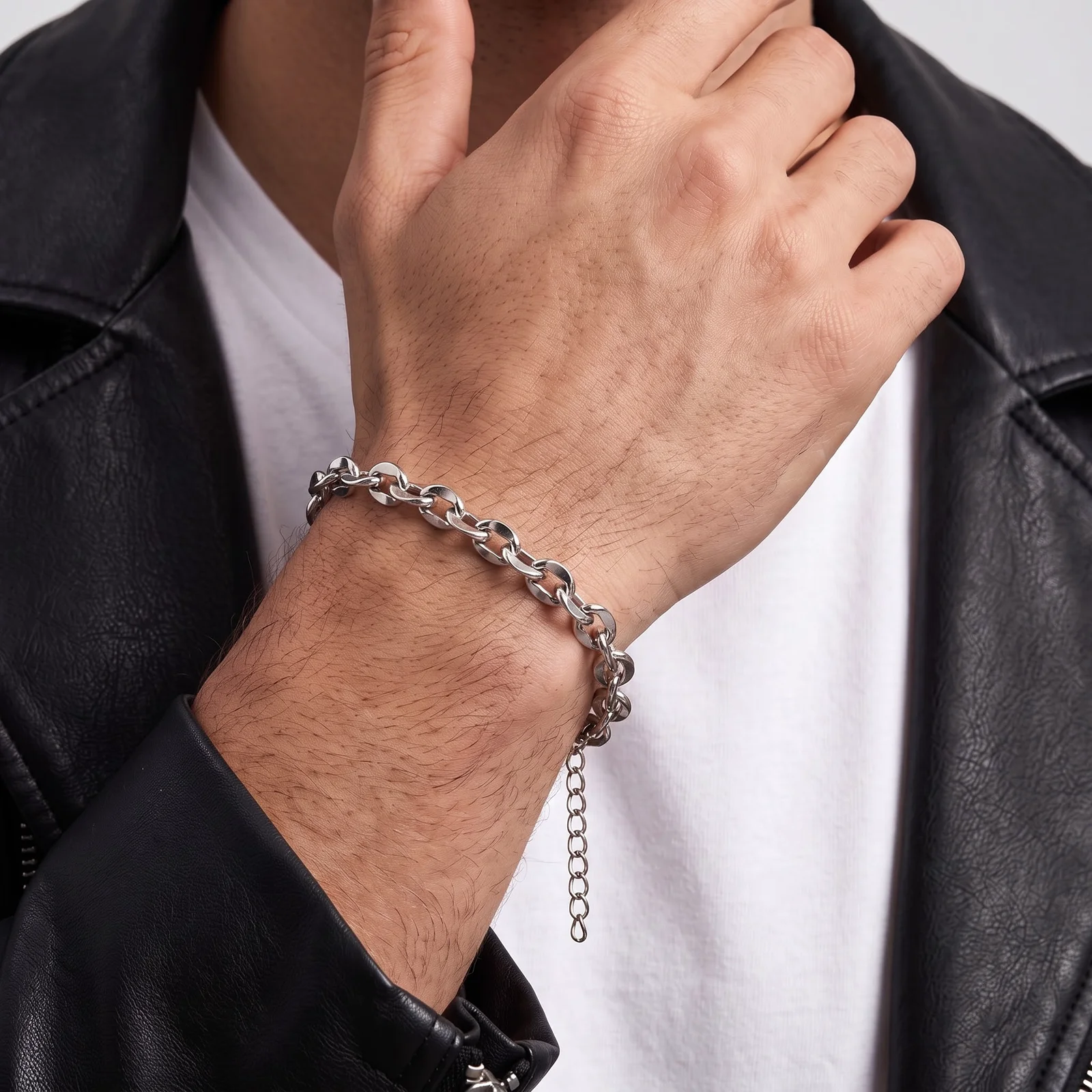 Unisex Stainless Steel Bracelet 6.5MM KY Lip Oval Link Bracelet Lobster Clasp With Extender Chain Daily Party Wear Wholesale