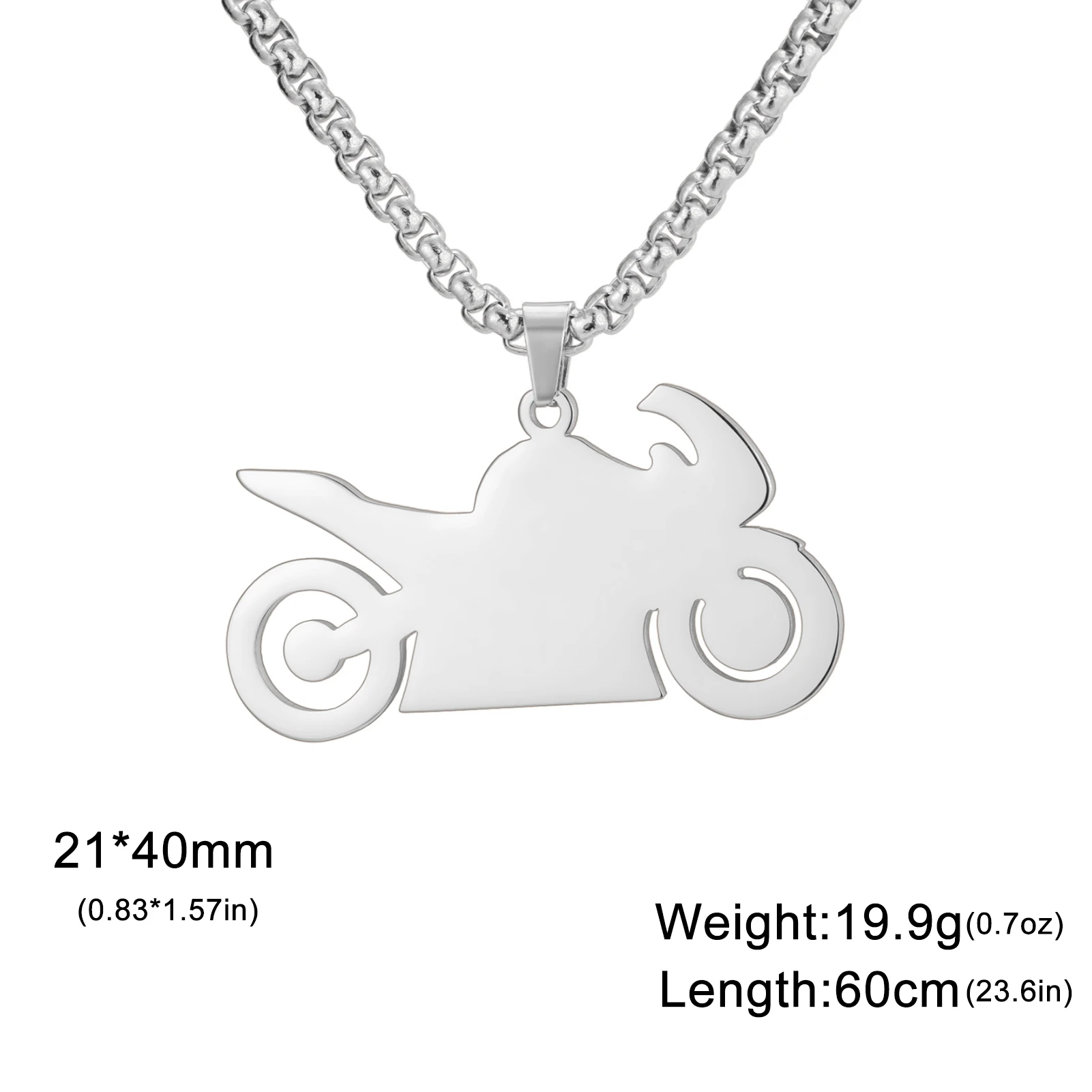 Motorbike Necklace for Men Woman Father Dad Boy Motorcycle Rider Racing Stainless Steel Strong Box Chain Jewelry Christmas Gifts