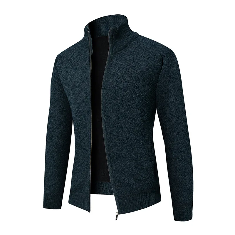 شتاء خريف موضة جديدة للرجال مشفرة بالألوان عادية عصرية بسيطة الأساسية الوقوف طوق كم طويل محبوك بالأزرار معاطف الذكور #3