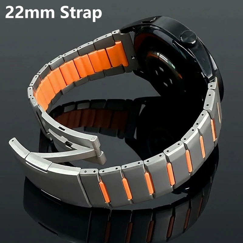 22mm Armband für Huawei Watch GT6 6Po GT5 4Pro 46mm Metall Edelstahl Silikon Armband für Xiaomi Watch 5 S4 Sport für Garmin