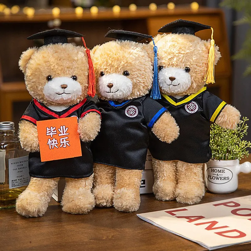 

32cm Cute Dr. Bear Plush Toy Stuffed Soft Kawaii Teddy Bear Animal Dolls Graduation Gifts for Kids Children Girls High Quality