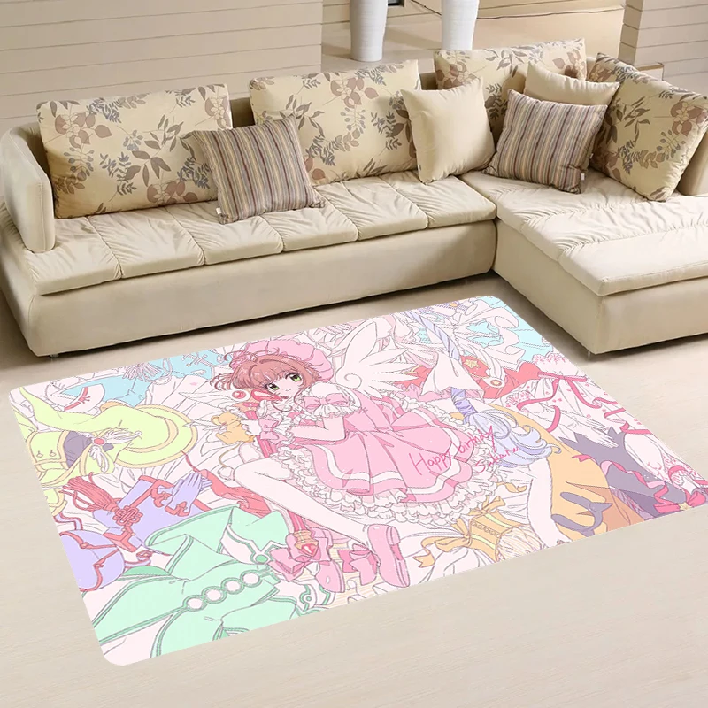 Wohnzimmer Teppiche Sakura Karte Entführer Haus Eingang Matte Cartoon Küche Teppich 3d Anime niedlichen Balkon nach Hause Teppiche Fuß Teppich Tür