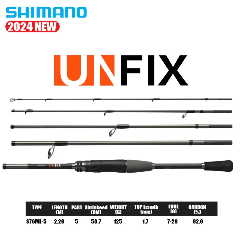 SHIMANO 2024 UNFIX 5-Piece Spinning Fishing Rod