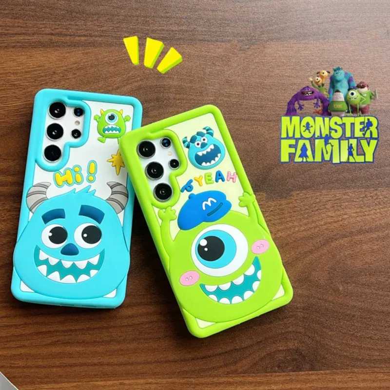 Funda 3D de Monster Inc para Samsung Galaxy S21 S23 S24 S25 Ultra FE A06 A12 A13 A15 A16 A21s A24 A25 A31, Funda de Silicona Suave con Dibujos Animados