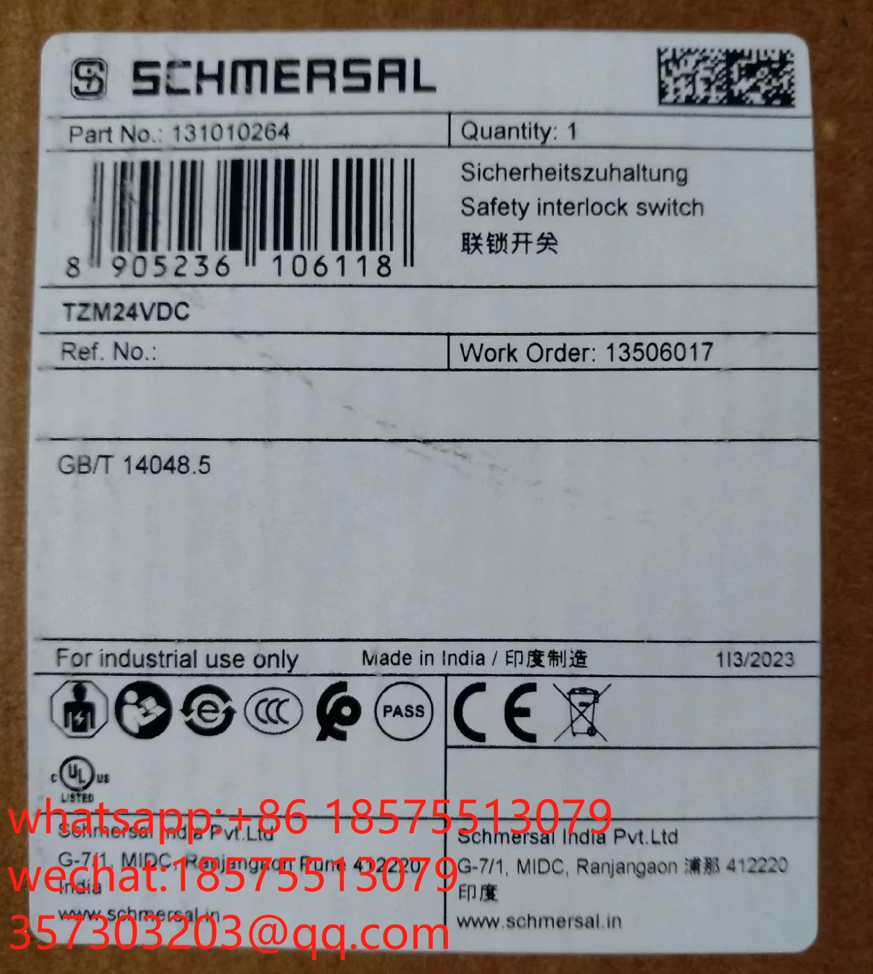 

For SCHMERSAL TZM24VDC Interlock Switch New 1 Piece