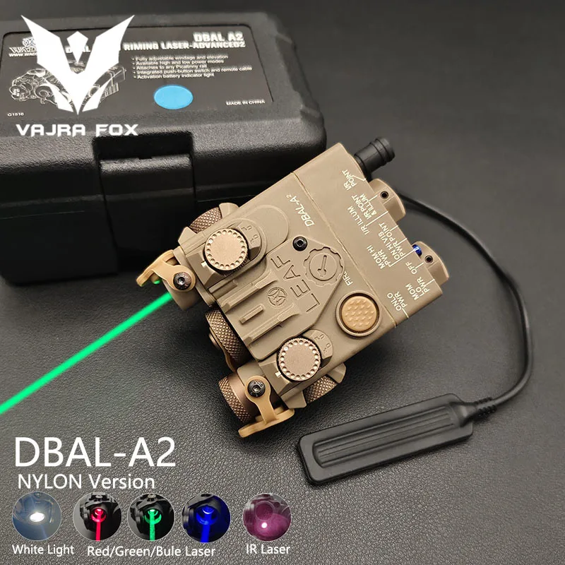 Tactial Nylon DBAL-A2 Red Green Blue Laser Sight  Visible / IR Dual Beam Aiming PEQ-15A Infrared Laser Light Airsoft 20mm Rail