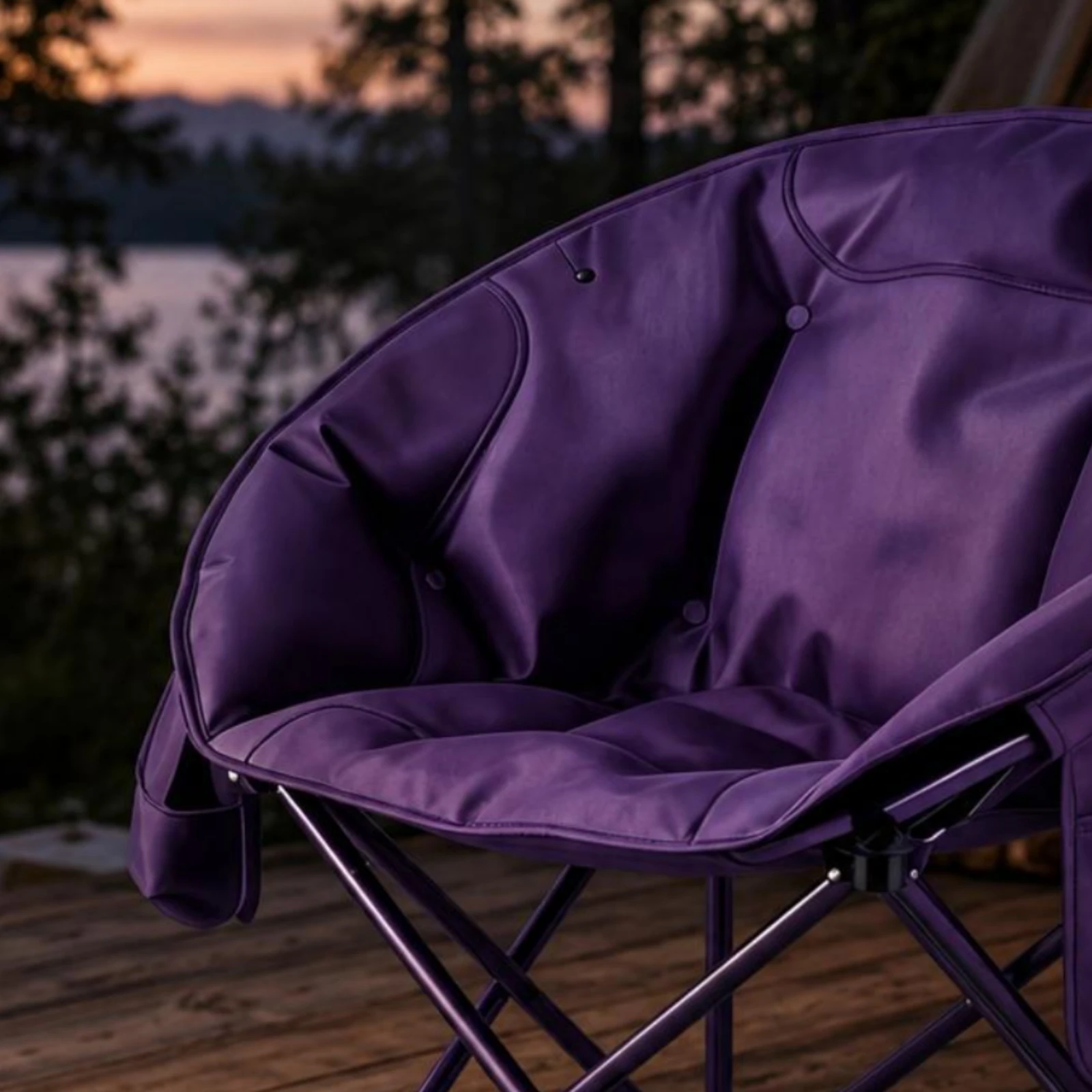 Foldable Moon Chair Anti-Slip Padded Folding Chair Outdoor Furniture Breathable Water-Resistant