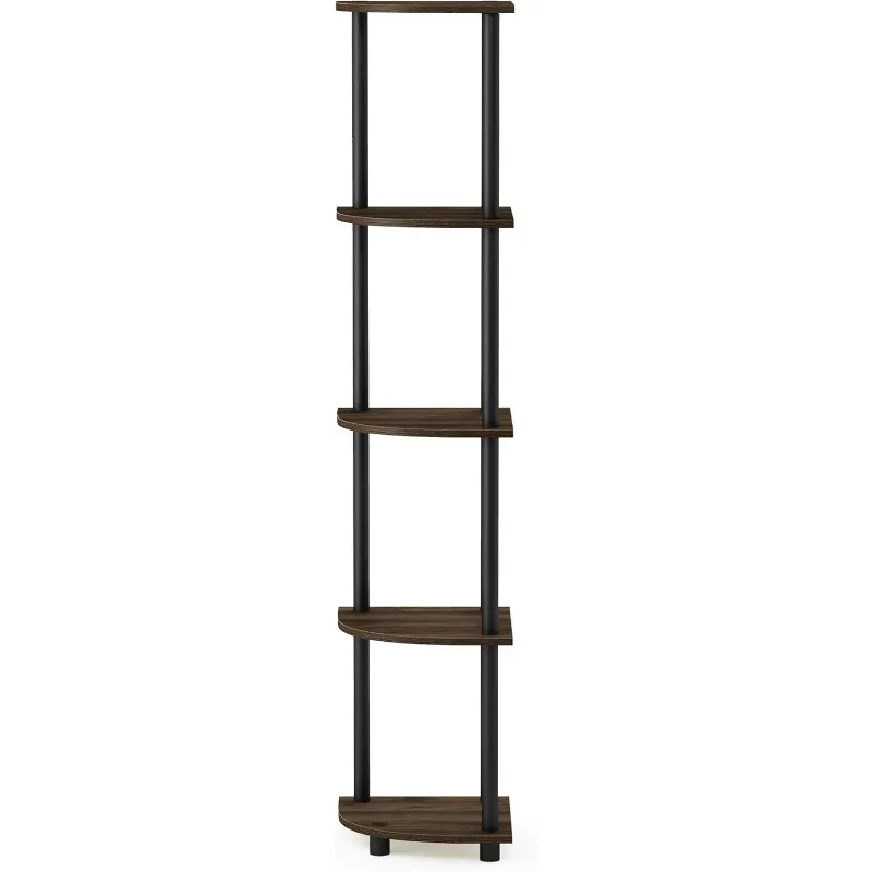 وحدة رفوف متعددة الأغراض مكونة من 5 طبقات من Turn-N-Tube، عبوة واحدة، جوز كولومبيا/أسود