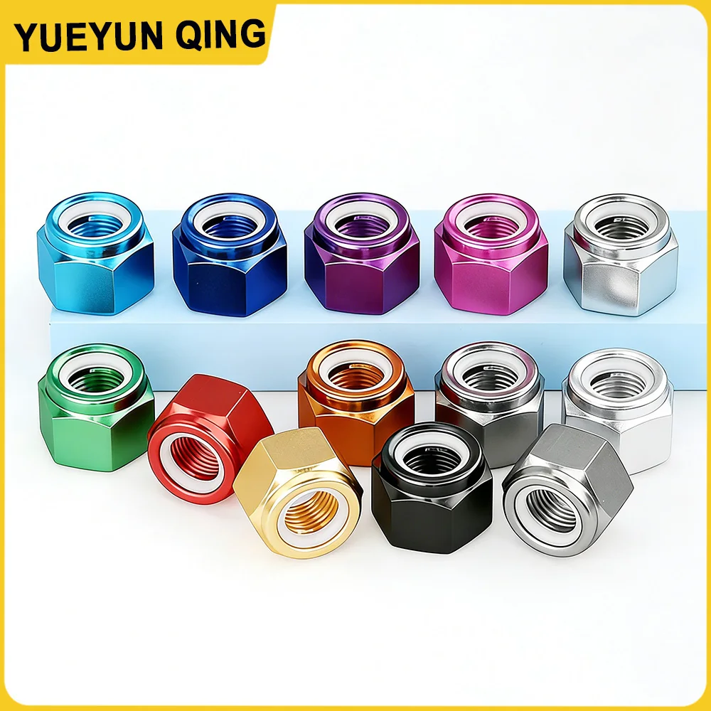 5/25/55pcsAluminum Alloy Locking Hexagon Nut M2 M2.5 M3 M4 M5 M6M8 Colorful Anodized Hexagon Insert Locking Nut Self Locking Nut