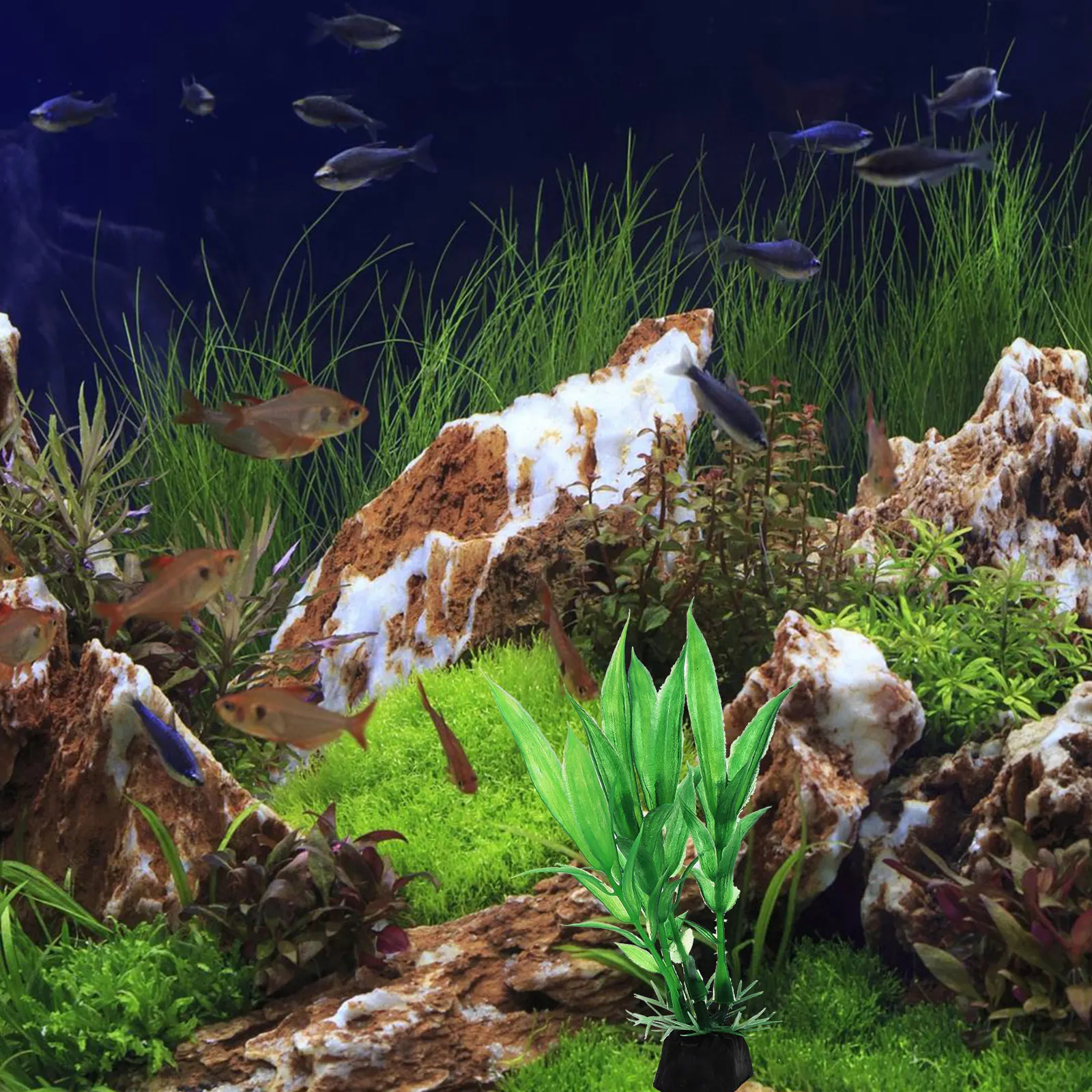 

20pcs Lifelike Plastic Aquatic Plants for Fish Tank Decorations Aquarium L scape Supplies Easy Care Realistic Appearance Pet