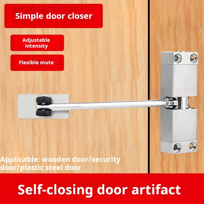 

Safety Automatic Spring Door Closer Adjustable Door Closing Device Furniture Door Hardware Convert Hinged Doors to Self-Closing