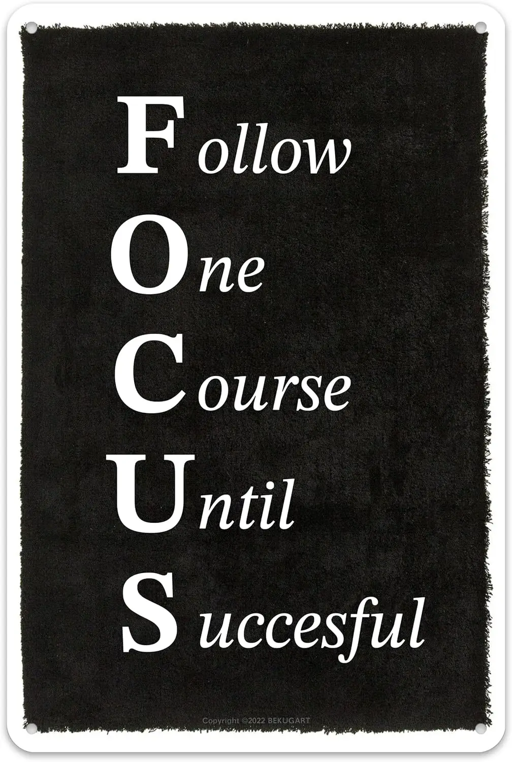 FOCUS Metal Sign - Inspirational Quote Wall Art - Follow One Course Until Successful - Motivational Metal Poster for Home Office