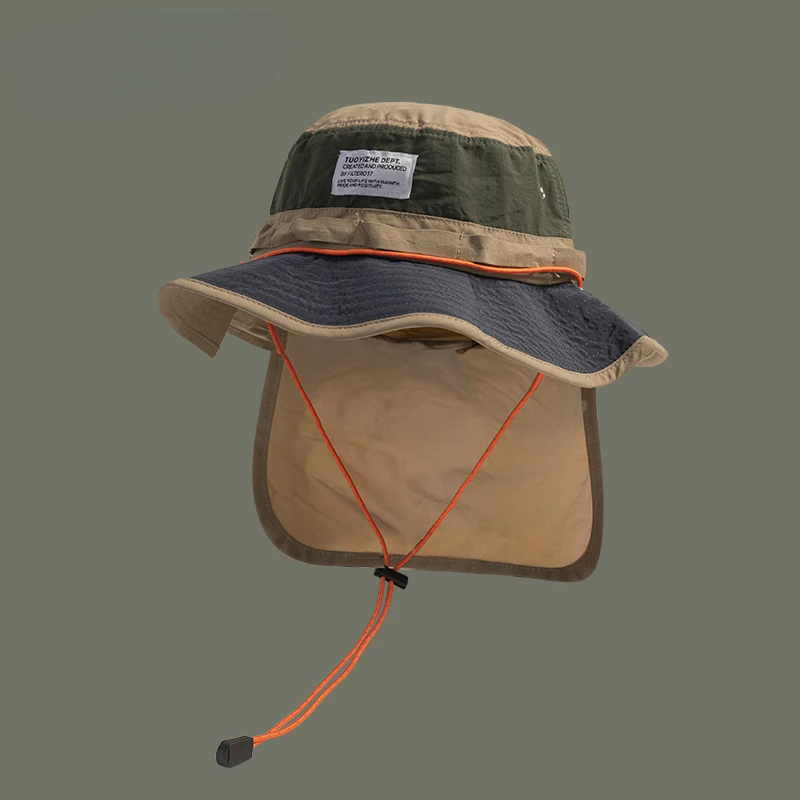 Spring and Summer Outdoor Quick-drying Bucket Hat Men and Women Sunshade Retro Outdoor Camping Hiking Fishing Mountaineering Cap