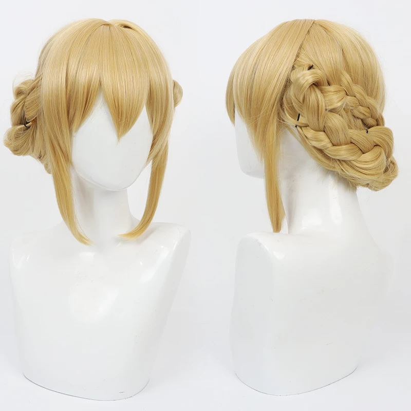 

Anime Citrus Aihara Mei Cosplay Wig Yellow Plate Hair Style Synthetic Hair Heat Resistant Halloween Role Play Party + Wig Cap